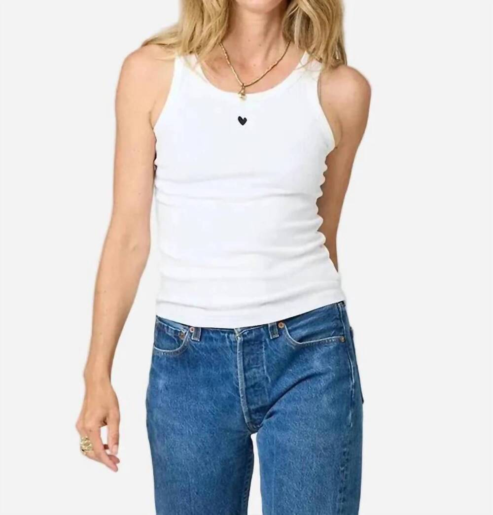 NEW KERRI ROSENTHAL embroidered tank top in white